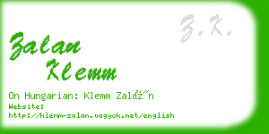 zalan klemm business card